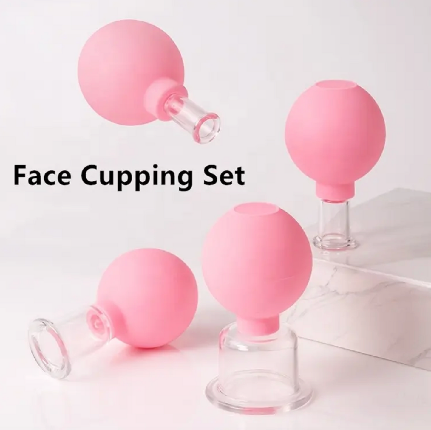 Facial Cupping Cup Set Pink Face Lift